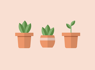 plantpot background design illustration logo design