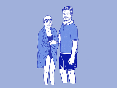 swimmers character digital illustration illustration lineart portrait swimmer swimming swimsuit