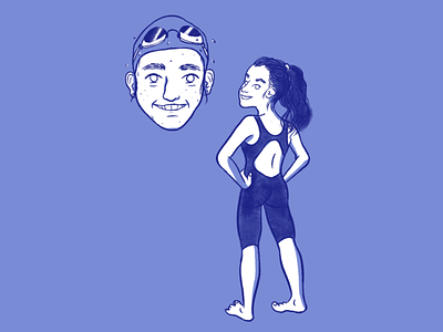 Swimmer illustration digital art digital illustration digital illustrator feminist girl illustration portrait portrait art swimmer swimsuit swimwear