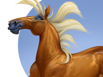 Palomino andrea femerstrand art blue digital art equine gold hair horse illustration mane noukah palomino pony