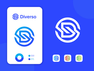 Diverso D logo blue branding business logo consulting logo coronavirus creative logo d letter logo diverse logo identity infinity letter mark logo logodesign mark minimalist logo mobile apps monogram logo typography ui design