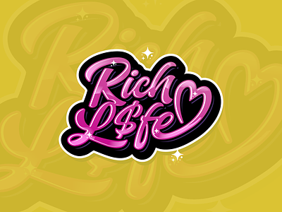 Rich Life  Graffiti Custom Typography logo