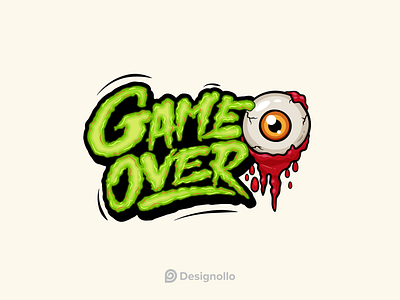 Game Over Hand lettering & illustration logo by Designollo on Dribbble