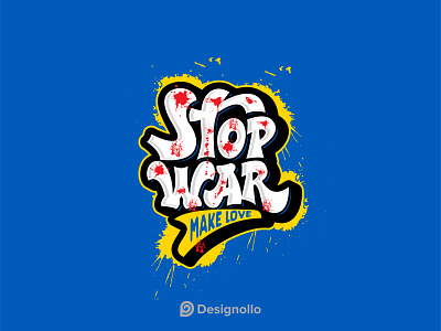 Stop War Make Love hand lettering typography design