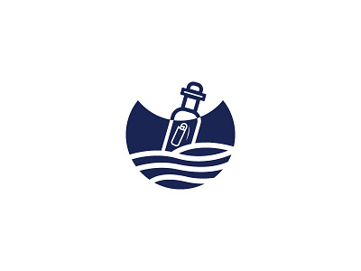 Ocean Massage Logo Design boat bottle design logo mark massage ocean sailing sea ship symbol travel