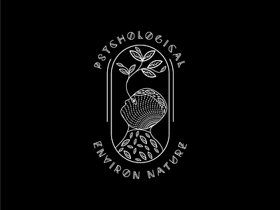 Psychological Environ Nature badge branding environment logo logodesign logodesinger man mind monoline natural packaging psychological