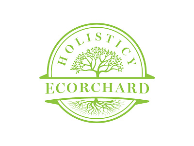 Holisticy Ecorchard Logo Design branding design identity illustration logo logodesign logodesinger logotype nature roots tree vintage