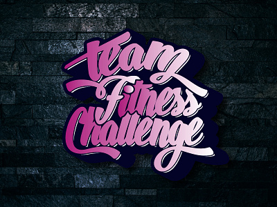 Team Fitness Challenge brand branddesign branding challegne creative team fitness handmade lettering logo logodesign logos script sign signature typography
