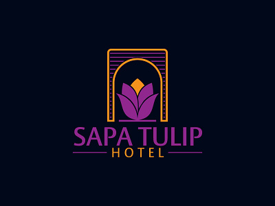 Sapa Tulip Hotel backpack booking branding creative design flower graphic hotel hotel booking icon identity logo logodesign logos logotype minimal travel tulip
