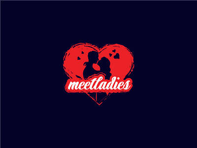 Meetladies branding design girl heart icon ladies logo logodesign logotype love meet red sex sex logo signature together typography