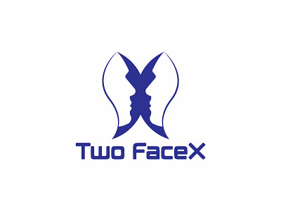 Two Facex branding consulting creative face human logo icon identity illustration logo logodesign logos two face x human logo x man