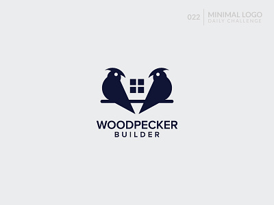 Woodpecker Builder bird logo branding consulting logo creative creative logo design graphic house logo icon identity logo logodesign logodesinger minimal logo nature real estate real estate branding unique