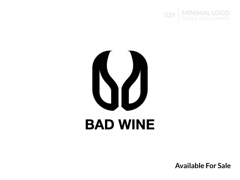 Bad Wine bd logo super creative animation logo satan logo evil logo ninja logo bar logo creative logo minimalist logo bad wine logo bad logo wild logo bear logo wine logo typography identity creative design logodesign logo