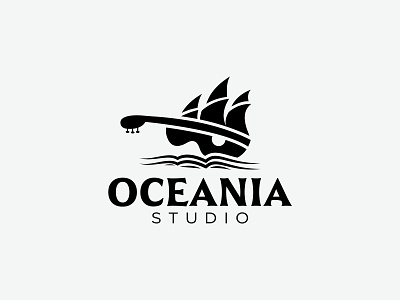 Oceania Studio boat logo branding clear logo creative design guitar logo identity logo logodesign logotype music logo ocean logo oceania studio record logo sea logo songs logo streaming app studio logo technology logo
