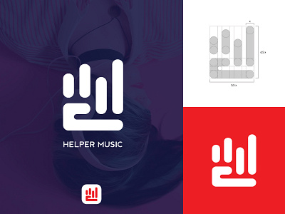 Helper Music app logo branding creative creative logo design give logo hand logo identity logo logo grid logodesign logos logotype love logo minimal logo minimalist logo music app logo songs logo streaming logo typography