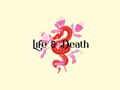 Life & Death animal creative creative logo death design flower forest graphic identity illustration life and death logo logodesign logotype plant snake typography venom