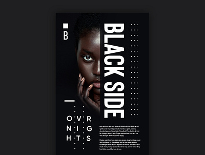 Black Side Poster design black woman branding business logo creative creative logo design fashion design geometric graphic high style identity illustrations logo logodesign logotype modern logo poster design typography webdesign woman face