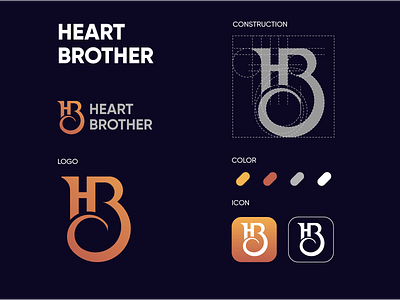 HB Heart Brother logo design