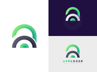 A LETTER LOGO a app design application company logo design icon design logo design letter lock logo protect