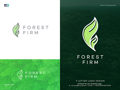 Forest Firm F Letter Logo company logo design f f letter f letter logo firm flat flower nursery flower nursery forest leaf minimalist