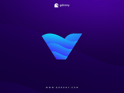 Wavy Letter V Logo Design