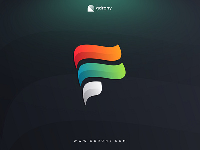 Color Gradient F Letter Logo Design