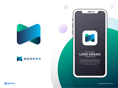 Modern M Initial Letter Logo
