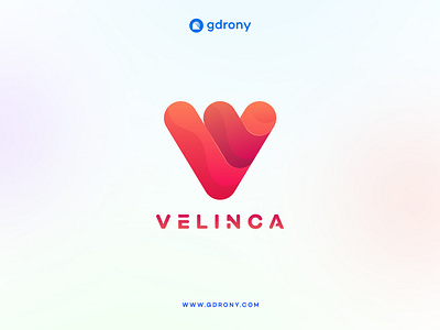 Color Gradient V Initial Letter Logo Design