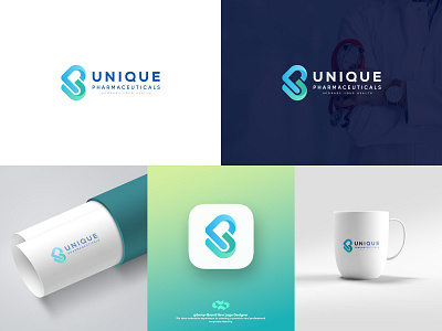 Unique pharmaceuticals Logo Design company distribution health medical organization pharma pharmaceutical pharmaceuticals unique upgrade