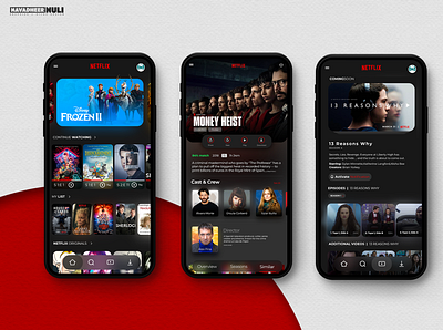 Netflix app | UI REDESIGN | Freebie app app design design flat graphicdesign interaction design minimal netflix redesign typography ui uiux ux web