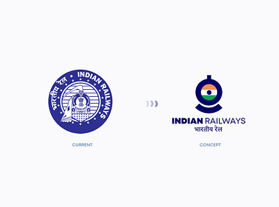 Indian Railways Logo Redesign branding graphicdesign icon illustration logo minimal redesign concept typography vector