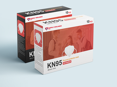 KN95 Mask Packaging Design | COVID19 branding covid19 design flat graphicdesign mask minimal packaging product product design typography