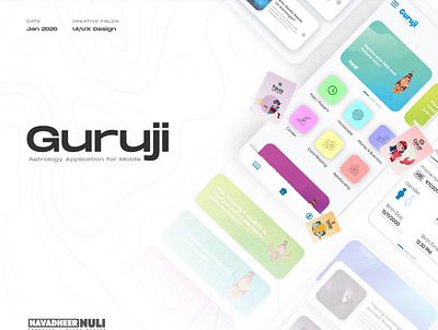 Astrology App - Guruji UI/UX app app design flat icon interaction design logo minimal ui ux vector