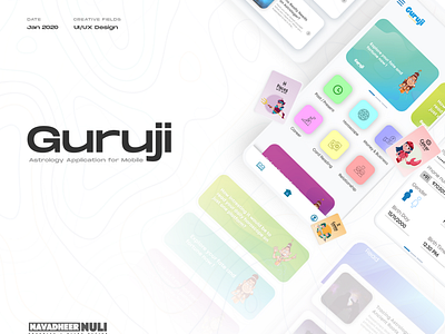 Astrology App - Guruji UI/UX app app design flat icon interaction design logo minimal ui ux vector