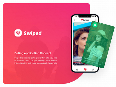 Swiped - Meet Your Perfect match app app design branding design interaction design logo minimal ui