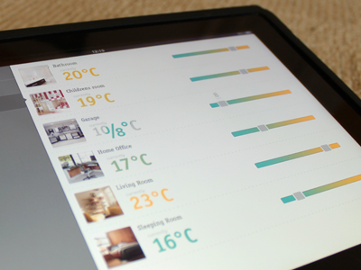 JuiceControl Heating app gui interface ipad juicecontrol ui