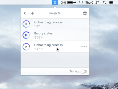 Time tracking app osx time tracking toolbar ui