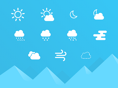 Weather Icons flat icons illustration simple weather