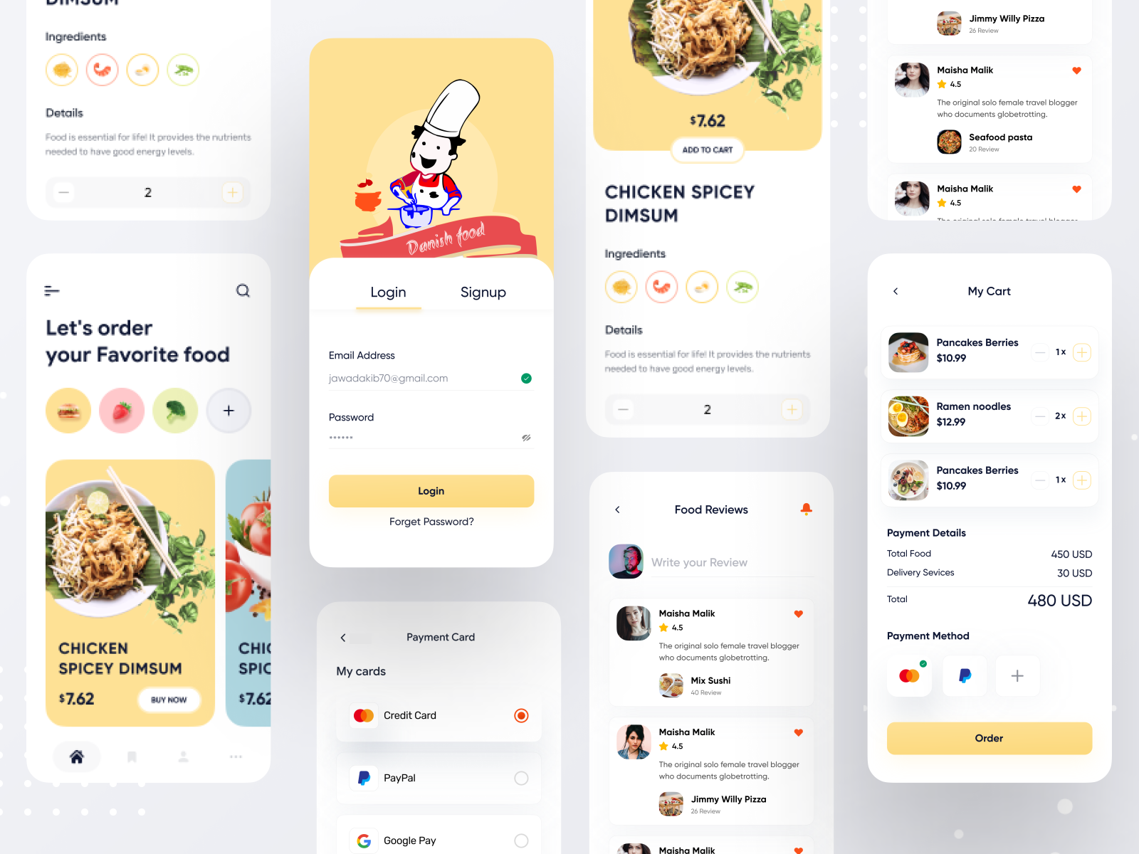 Food App UI by Jawadur Rahman Akib on Dribbble