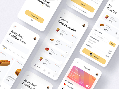 Food app UI 🌭 animated animation animation after effects animation design app design app concept application colorful app dashboard dribbble best shot ecommerce food food app food delivery food delivery app popular design popular shot project visual design wireframes