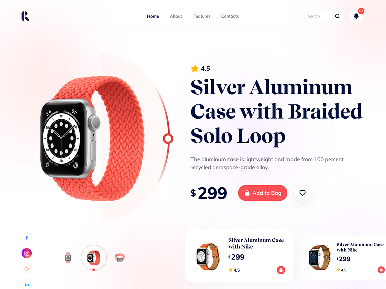 Smartwatch ⌚️ Product Landing Page by Jawadur Rahman Akib on Dribbble