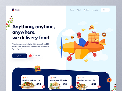 Food Delivery🍔Landing page app appdesign delivery delivery app ecommerce food app fooddelivery foodwebsite interface landing landingpage trend trending trendy ui uiux ux web webdesign website