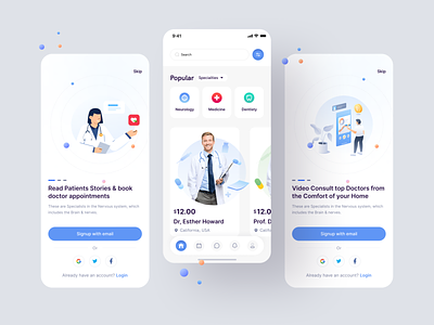 👨🏻‍⚕️ Medical Consultation Apps appointment consultation covide19 doctor drug healthcare hospital interface ios medical medical app medical care medicine mobile app patient ui uiux user experience ux video call
