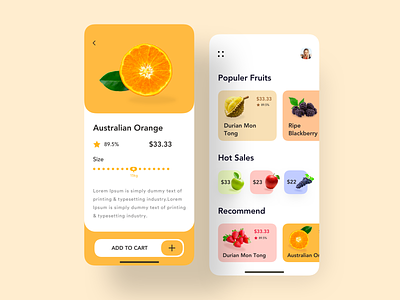 Fruit UI App app app design app concept calories colorful app conceptual design dark app dashboard dashboard app designer ecommerce fruit app interface design jawad nice 100 nutrition typography ui ux user interface