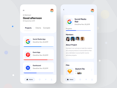 Project Management App android app app design app concept app ui design colorful app dark app dashboard designer ecommerce music project task task management task manager todo todo app typography uiuxdesign