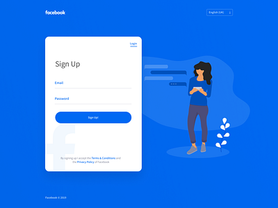 Simplified Facebook Signup create an account design flat ui design graphic design registration sign up ui user interface web web design