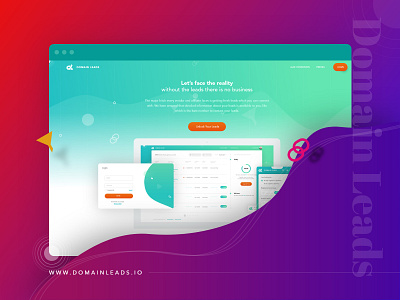 Domain Leads Landing Page app branding design flat ui design landing page design type typography ui user interface web web app web design