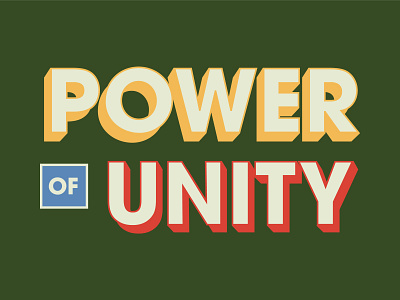 Power Of Unity 3d 70s card christian design flat lettering retro sermon art sermon series vintage