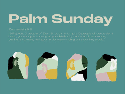 Palm Sunday | Motion Church branding christian easter event flat illustration palm papercut pastel sunday