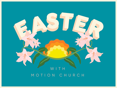 Quarentine Easter | 2020 christian church design church marketing easter event branding floral illustraion quarantine retro design sermon graphic